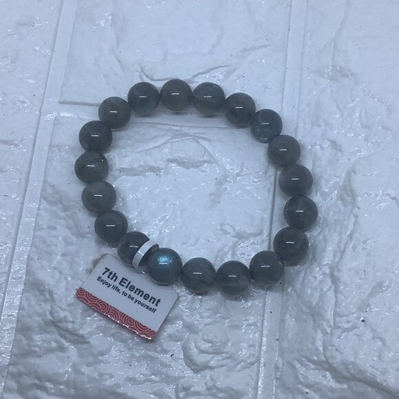 10mm Gray Moonstone Round Bead Balance Bracelet Stretch Bangle Unisex Gemstone - Picture 6 of 6